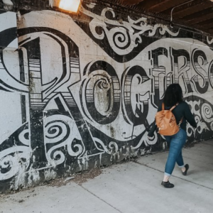 Jazmin Marie walking past mural in Rogers Park, Chicago, Illinois. Mural in Rogers Park, Chicago, Illinois - Jazmin Marie - Women's Lifestyle Travel blog - Free Admission Attractions in Chicago, Illinois